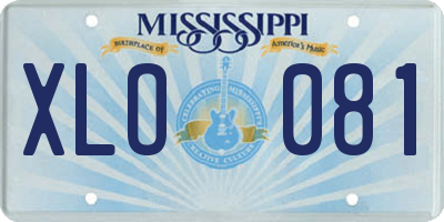 MS license plate XLO081