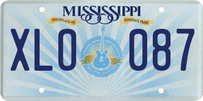 MS license plate XLO087