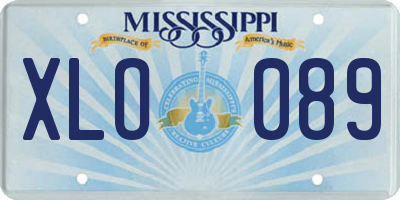 MS license plate XLO089