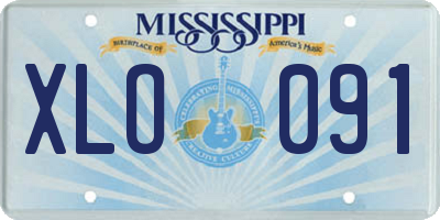 MS license plate XLO091