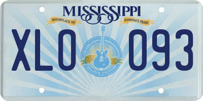 MS license plate XLO093