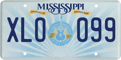 MS license plate XLO099
