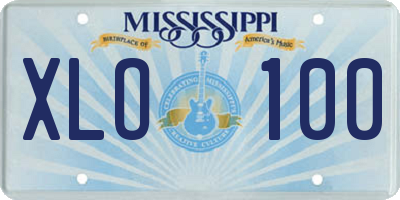 MS license plate XLO100