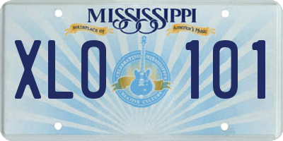 MS license plate XLO101