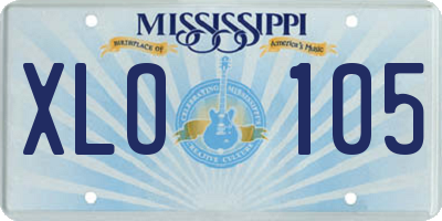 MS license plate XLO105