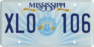 MS license plate XLO106