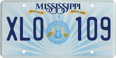 MS license plate XLO109