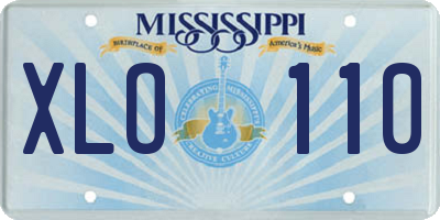 MS license plate XLO110