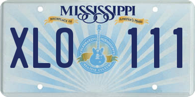 MS license plate XLO111