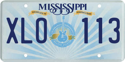 MS license plate XLO113