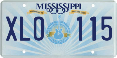 MS license plate XLO115