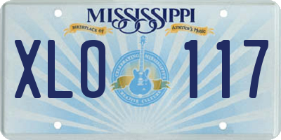 MS license plate XLO117