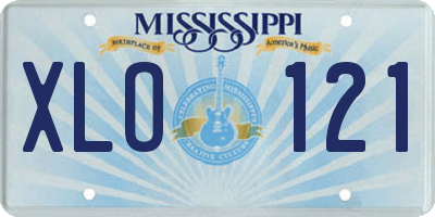 MS license plate XLO121