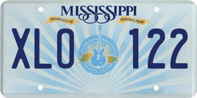 MS license plate XLO122