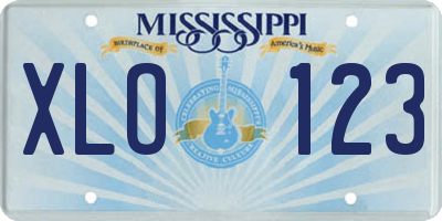 MS license plate XLO123