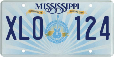 MS license plate XLO124
