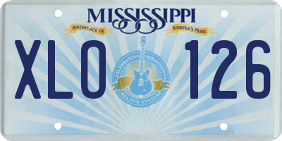 MS license plate XLO126