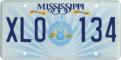 MS license plate XLO134