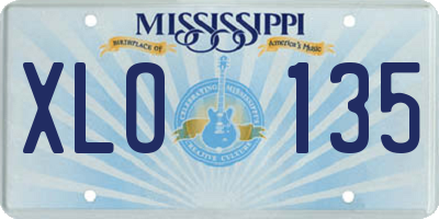MS license plate XLO135