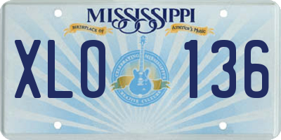 MS license plate XLO136