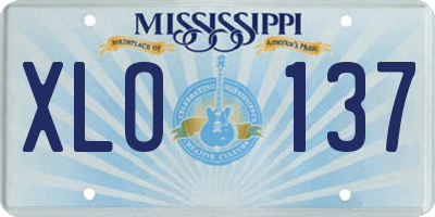 MS license plate XLO137