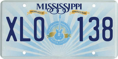 MS license plate XLO138