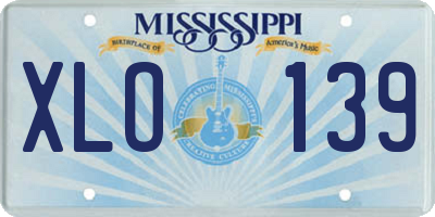 MS license plate XLO139