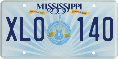 MS license plate XLO140
