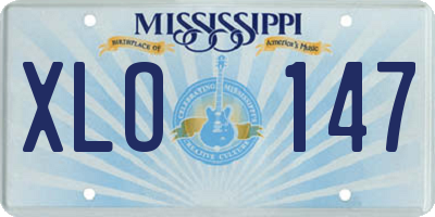 MS license plate XLO147