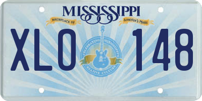 MS license plate XLO148