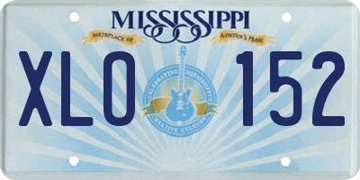 MS license plate XLO152
