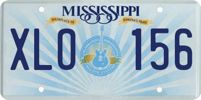 MS license plate XLO156