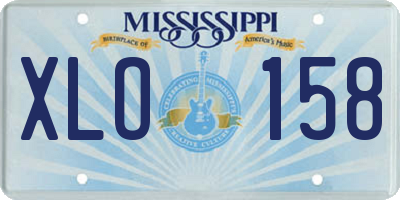 MS license plate XLO158