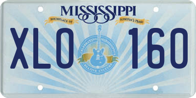 MS license plate XLO160