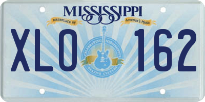 MS license plate XLO162