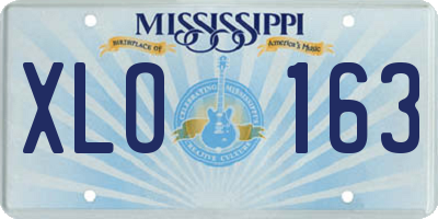 MS license plate XLO163