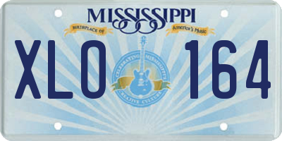 MS license plate XLO164
