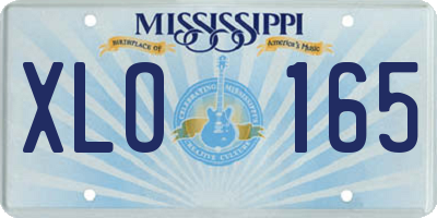 MS license plate XLO165