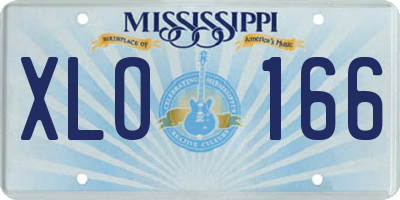 MS license plate XLO166