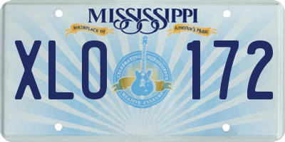 MS license plate XLO172