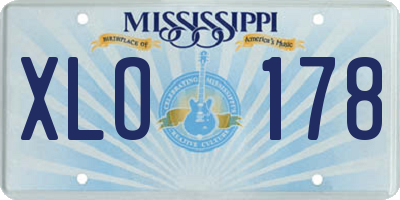 MS license plate XLO178