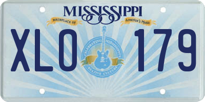 MS license plate XLO179