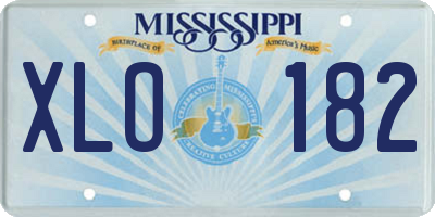 MS license plate XLO182