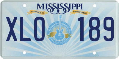 MS license plate XLO189