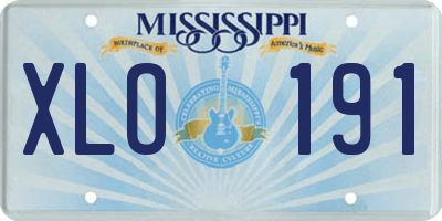 MS license plate XLO191