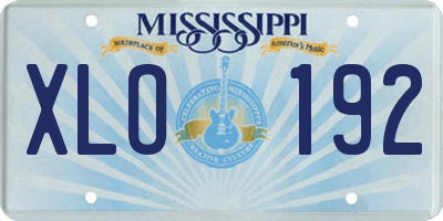 MS license plate XLO192