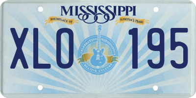 MS license plate XLO195