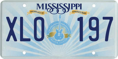 MS license plate XLO197