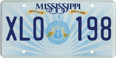 MS license plate XLO198
