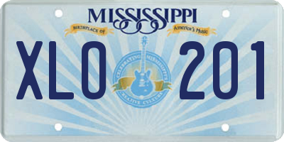 MS license plate XLO201